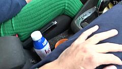 Mature milf flashes hairy pussy for young guy's birthday thrill