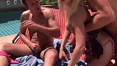 Jessica Jammer endures outdoor assfucking to mouth and double penetration