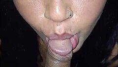 Hubby asks brazilian bbw prostitute to strip then she sucks cock