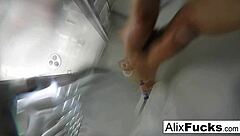 Alix Lynx Quick Post-Sex Shower Nude Big Tits Pussy Blonde Masturbation Solo