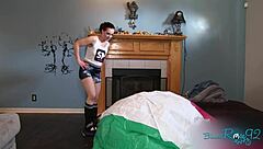Mega Beach Ball Inflation with Brunette Housewife Fetish