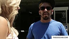 Lucky stud titty-fucks sexy big-tits milf hard!