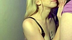 Submissive Slut Gags on Huge Cock for Massive Facial Cum