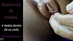 Four Fingers Stretch Her Tight Pussy to Gushing Orgasm!