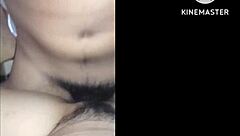 Thai woman watches sweaty guy pound her hard in bedroom close up tits