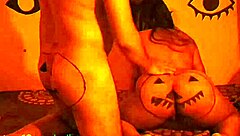 i fuck tight pussy hard during halloween in horror red house party