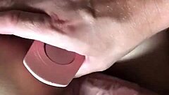 Stuffing huge toy deep in ass