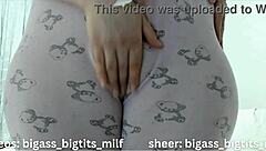 juicy cameltoe pajama tease reveals tight milf curves