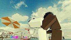 bitch with big ass and tits takes beach creampie from black bull