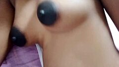 Pregnant Woman Shows Pussy and Boobs on Bed