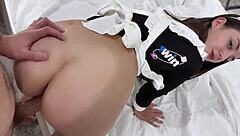 bareback fucking big ass petite cleaning lady missionary style hotel creampie finish