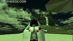 bitch with big ass and tits takes beach creampie from black bull