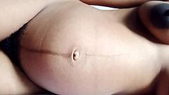 Pregnant Woman Shows Pussy and Boobs on Bed
