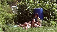 Lesbian Babes Tease Clits And Tits In Sexy Outdoor Fun
