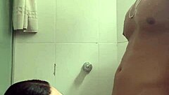 bathroom pounding ends with hot cum swallow surprise