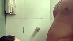 bathroom pounding ends with hot cum swallow surprise
