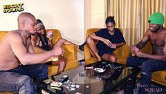 Competition Winner Gangbangs Ebony Girlfriend's Narrow Ass Hard