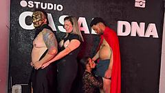 halloween orgy with choking deepthroats and wet pussy feasts