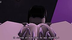 Asian femdom rides and owns black guy's cock roblox style