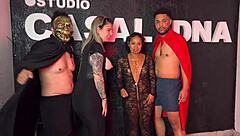 halloween orgy with choking deepthroats and wet pussy feasts