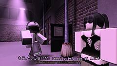 Asian femdom rides and owns black guy's cock roblox style