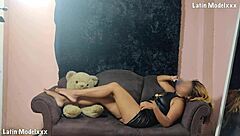 Hotwife Fingers Latina Pussy Legs Spread Calling Husband Dress Up