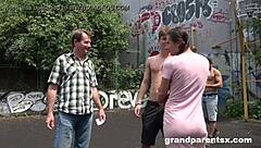 Old Timers Snag Hot Teen 18+ At Basketball Court