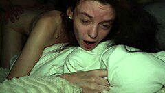 skinny girl lets out loud moans riding massive cock wildly