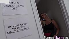 gloryhole babe sucks monster black cock for facial cumshot