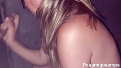 Blonde wife gives ass and more in gloryhole filmed