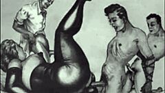 vintage sketches capture erotic antique passion