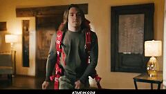 Dude, I was gonna jerk off on the couch but horny redhead stepmom walked in craving cock!