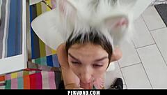 stepdad satisfies stepdaughter's kinky cosplay cravings with huge cock