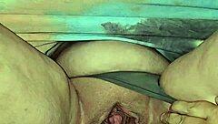 sexy milf wife flashes thong panties under sundress upskirt tease