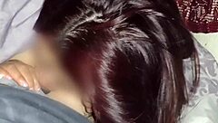 watching movies with neighbor while sucking his thick cock eagerly