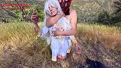 Friren's wild cosplay cowgirl ride ends in cum feast!