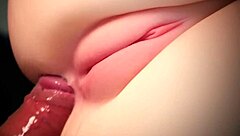 her shaved pussy toy double penetration feels amazing closeup