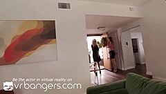 vr bangers... outdoor ffm threesome bangin' redhead n' blonde sooo hot!