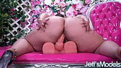 chubby rose d kush masturbates big natural tits fat ass with favorite toys 😘🍑🔥