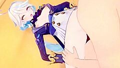 Furina's Surprise Birthday Filled With Intense Hentai Creampie Orgasms