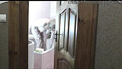 sexy blonde milf naked bathroom roommate watches masturbate cumshot wet pussy 👀💦🍑