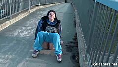 pissed off horny british babe flashes shaved pussy fingering public streets 😡🔥