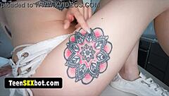 Tattooed Petite GF Flat Chest Small Tits Loves On-Camera Pounding