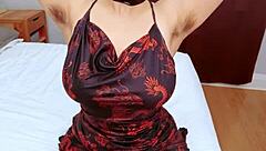 hairy armpits tease during seductive striptease reveal