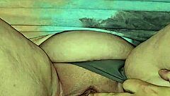 sexy milf wife flashes thong panties under sundress upskirt tease