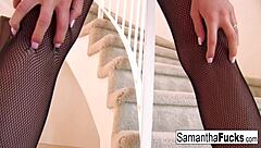 Samantha flaunts her amazing big bouncy tits while teasing her wet pussy 😍🔥