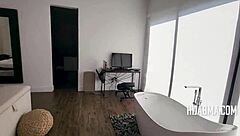 hey handyman fuck this shy hijab milf cowgirl hard