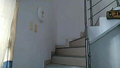 Street whore's shaved pussy and ass get hardcore fucked at home