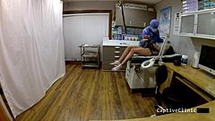 sandra chappelle blindfolded in latex spreads for stranger's rough pussy play