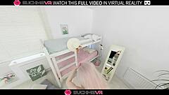 milka way's shaved pussy moans wet in passionate vr fuck